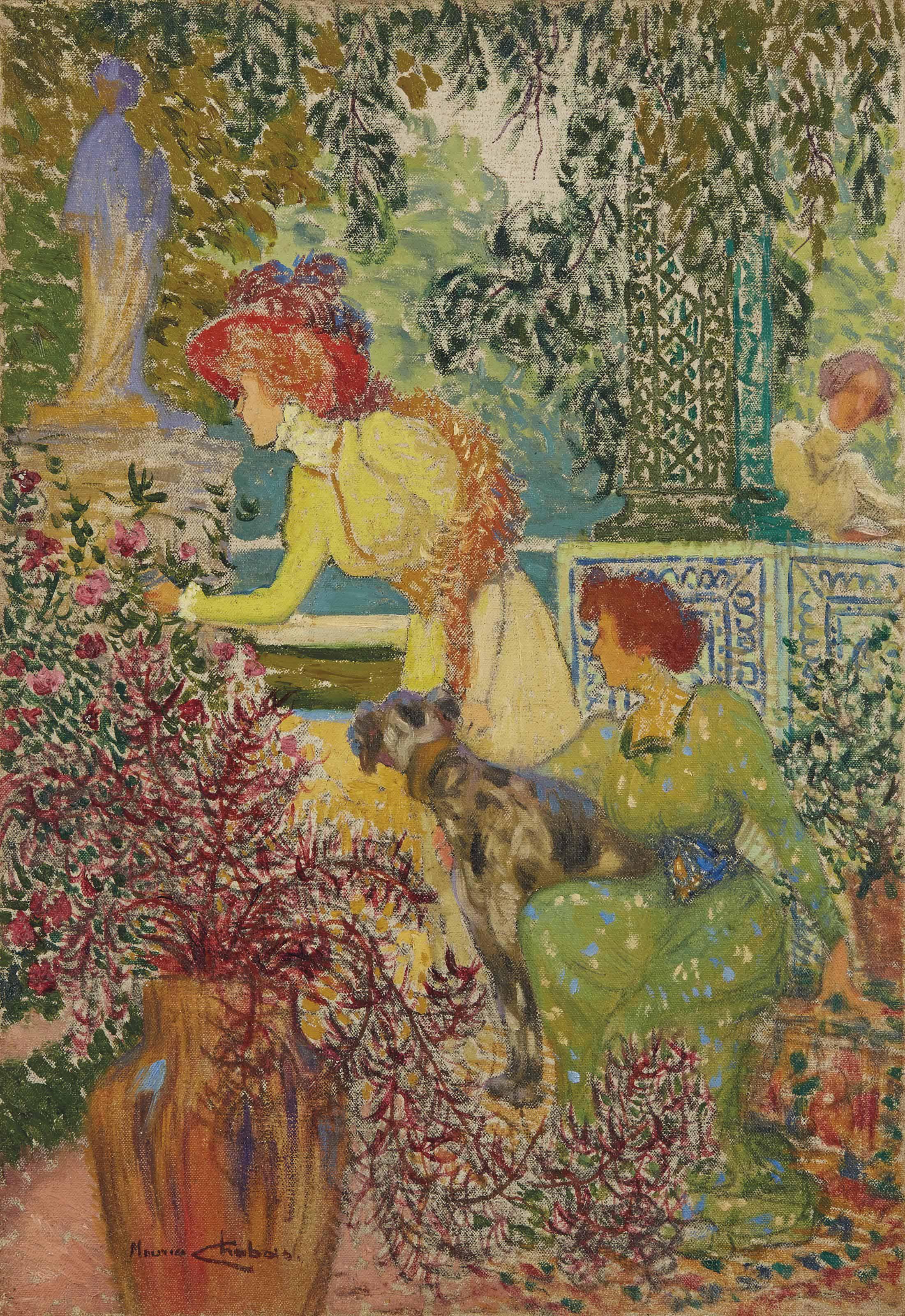 Maurice Chabas - Élégantes dans un jardin