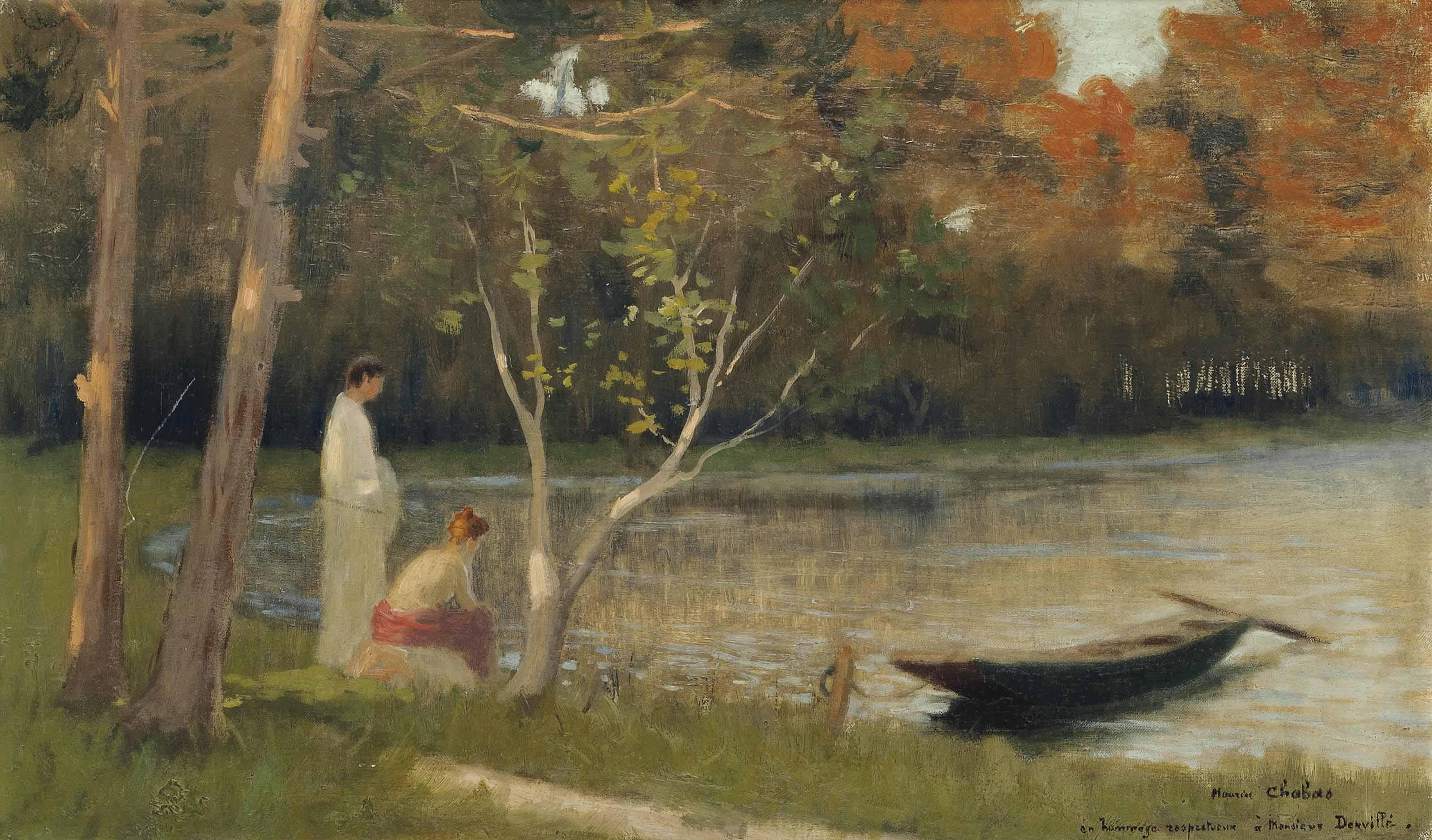 Maurice Chabas - On the riverbank