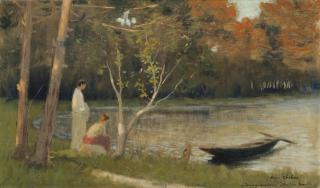 Maurice Chabas - On the riverbank