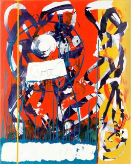 Maurice Cockrill R.A. - Red, Blue, White & Straw