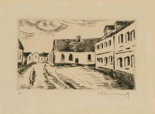 Maurice De Vlaminck - Aspect de la Grand Rue, extrait de \'Visages des maisons\' (Walterskirchen 124)