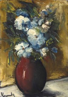 Maurice De Vlaminck - Bouquet de fleurs, fond jaune