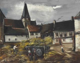 Maurice De Vlaminck - Cour de ferme animée