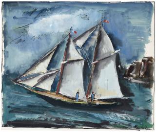 Maurice De Vlaminck - Deux mats devant la côte