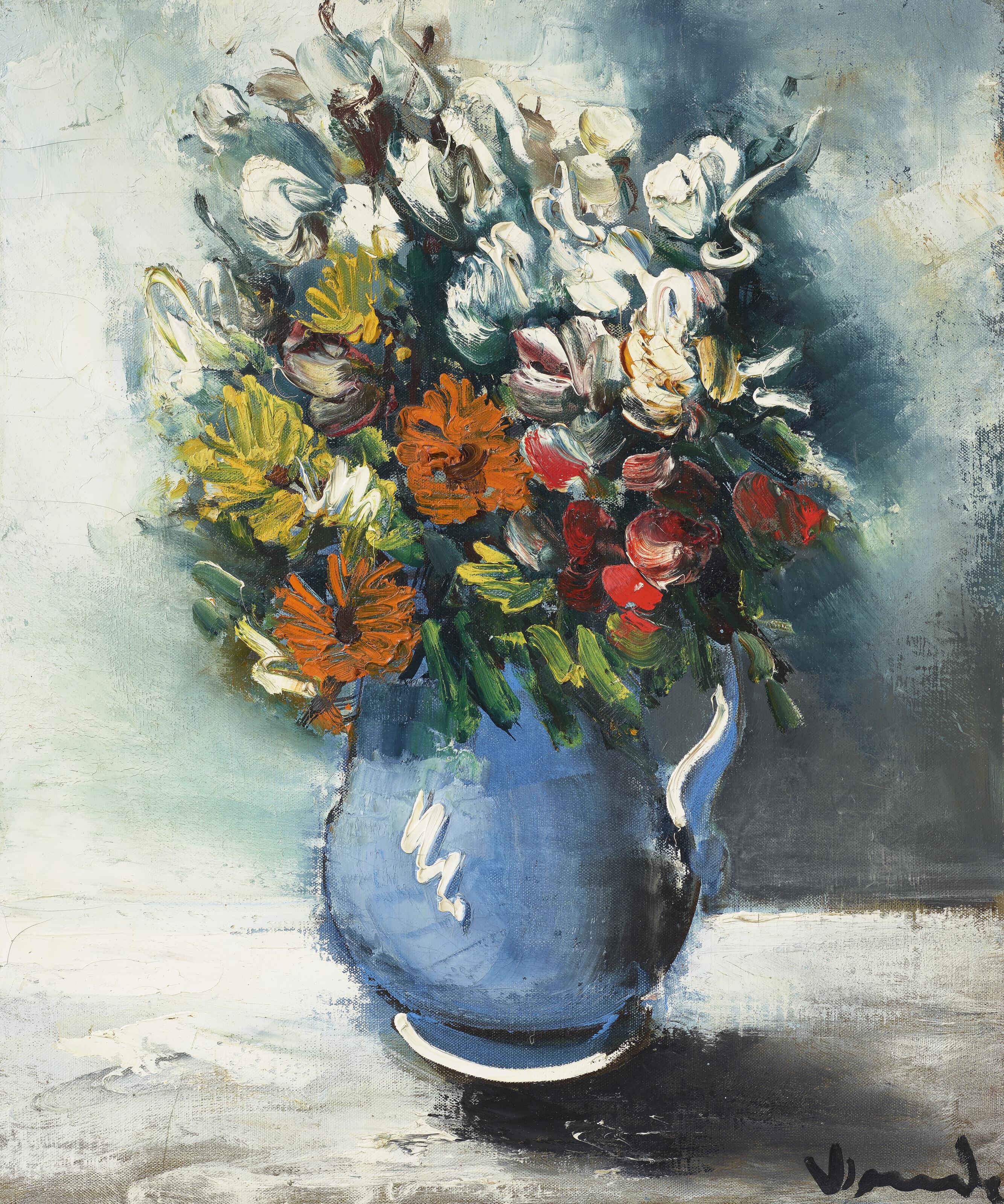 Maurice de Vlaminck - Fleurs dans un pichet bleu