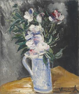 Maurice De Vlaminck - Fleurs dans un vase bleu