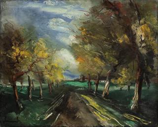 Maurice de Vlaminck - La route bordée d\'arbres