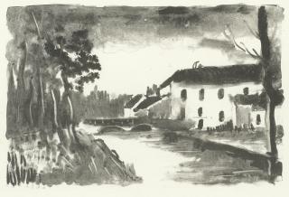 Maurice De Vlaminck - Le Moulin de la Naze, from \'Album des Peintres Lithographes\'