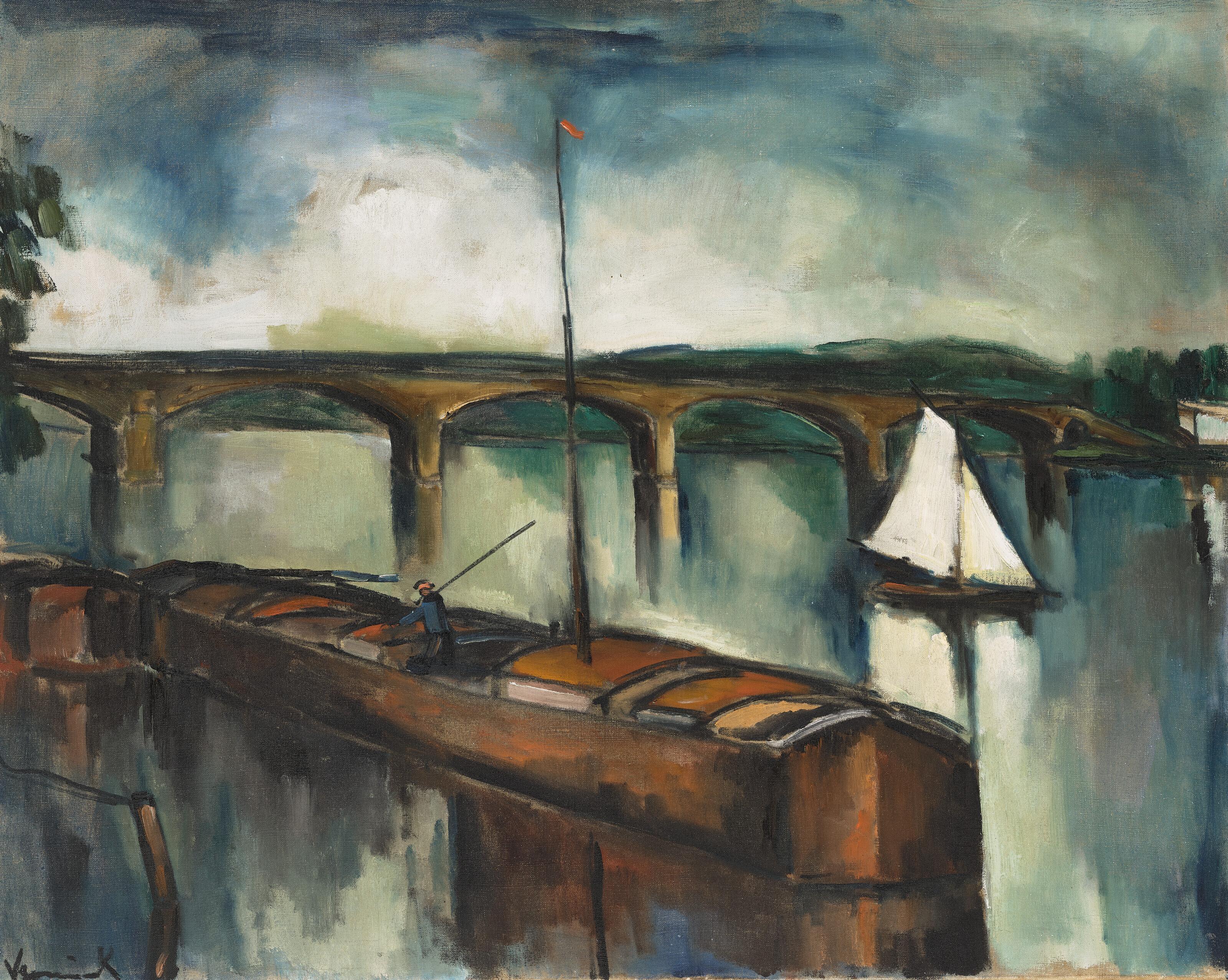 Maurice de Vlaminck - Le Pont de Chatou à la voile blanche