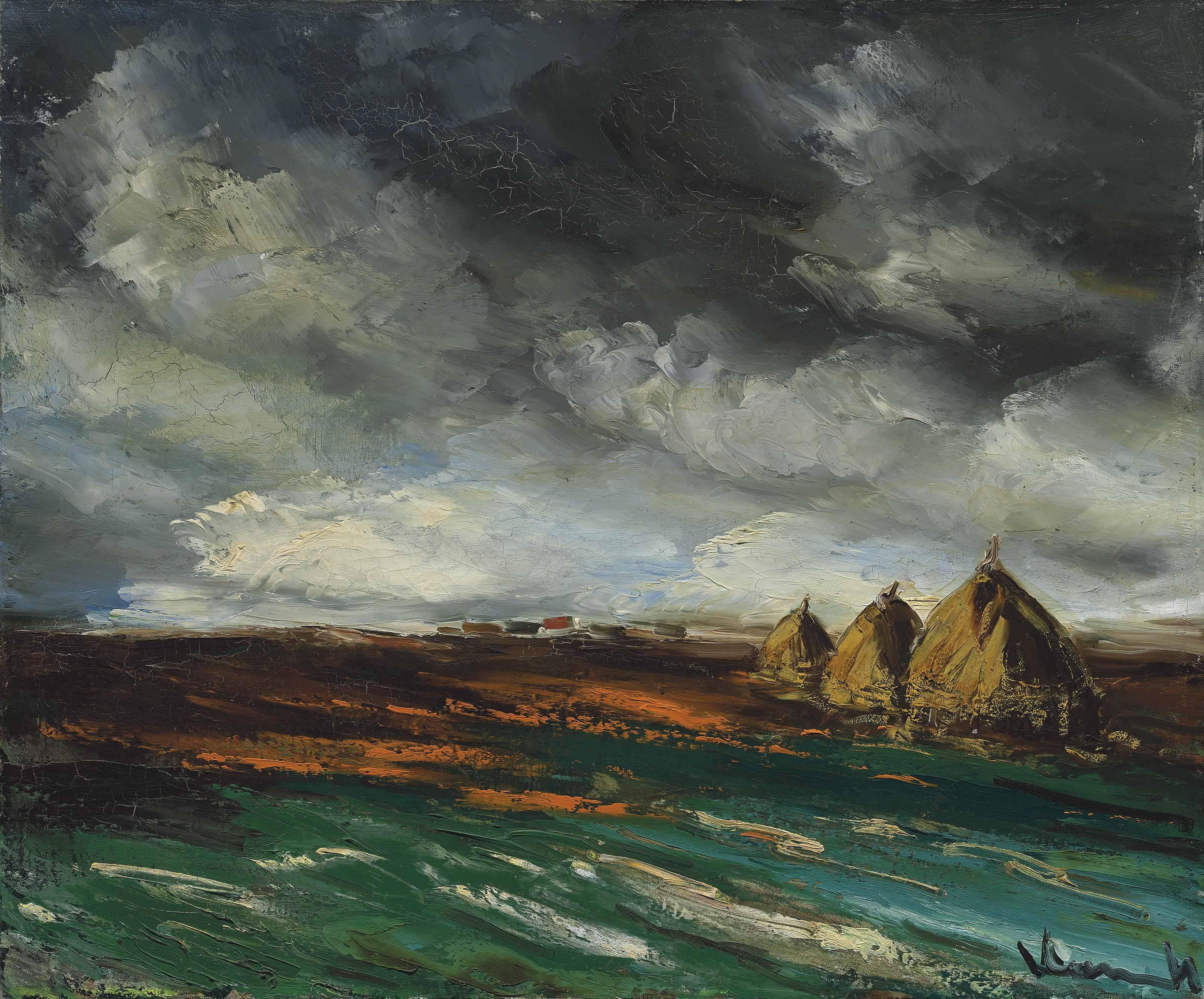 Maurice De Vlaminck - Meules sous un ciel d\'orage