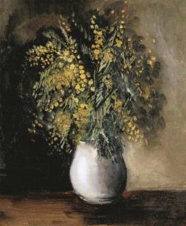 Maurice de Vlaminck - Mimosas Dans Un Vase Blanc