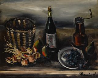 Maurice De Vlaminck - Nature Morte Au Panier, Bouteille Et Fruits
