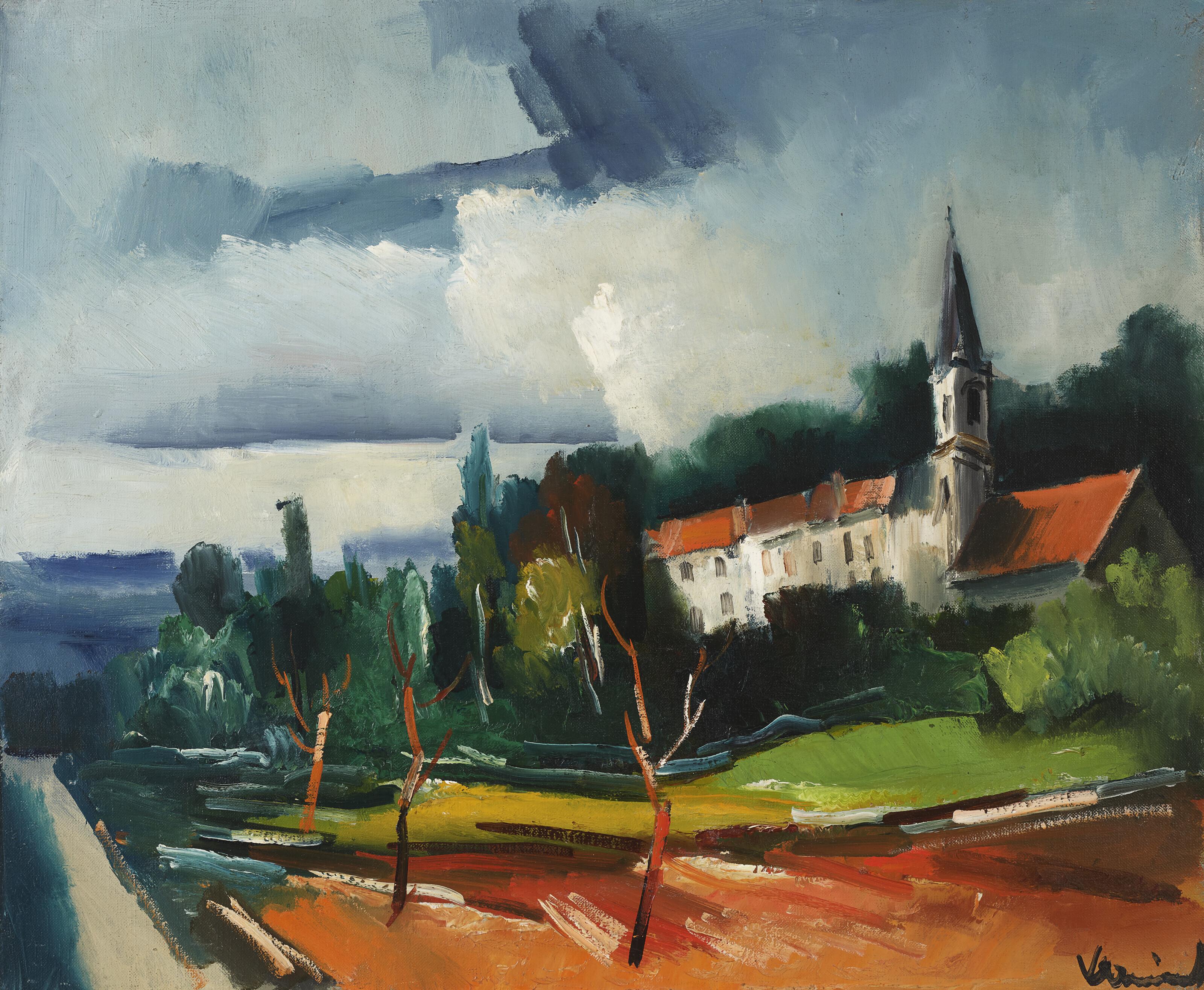 Maurice De Vlaminck - Paysage avec église