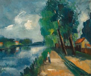 Maurice De Vlaminck - Promeneuse au bord de la rivière