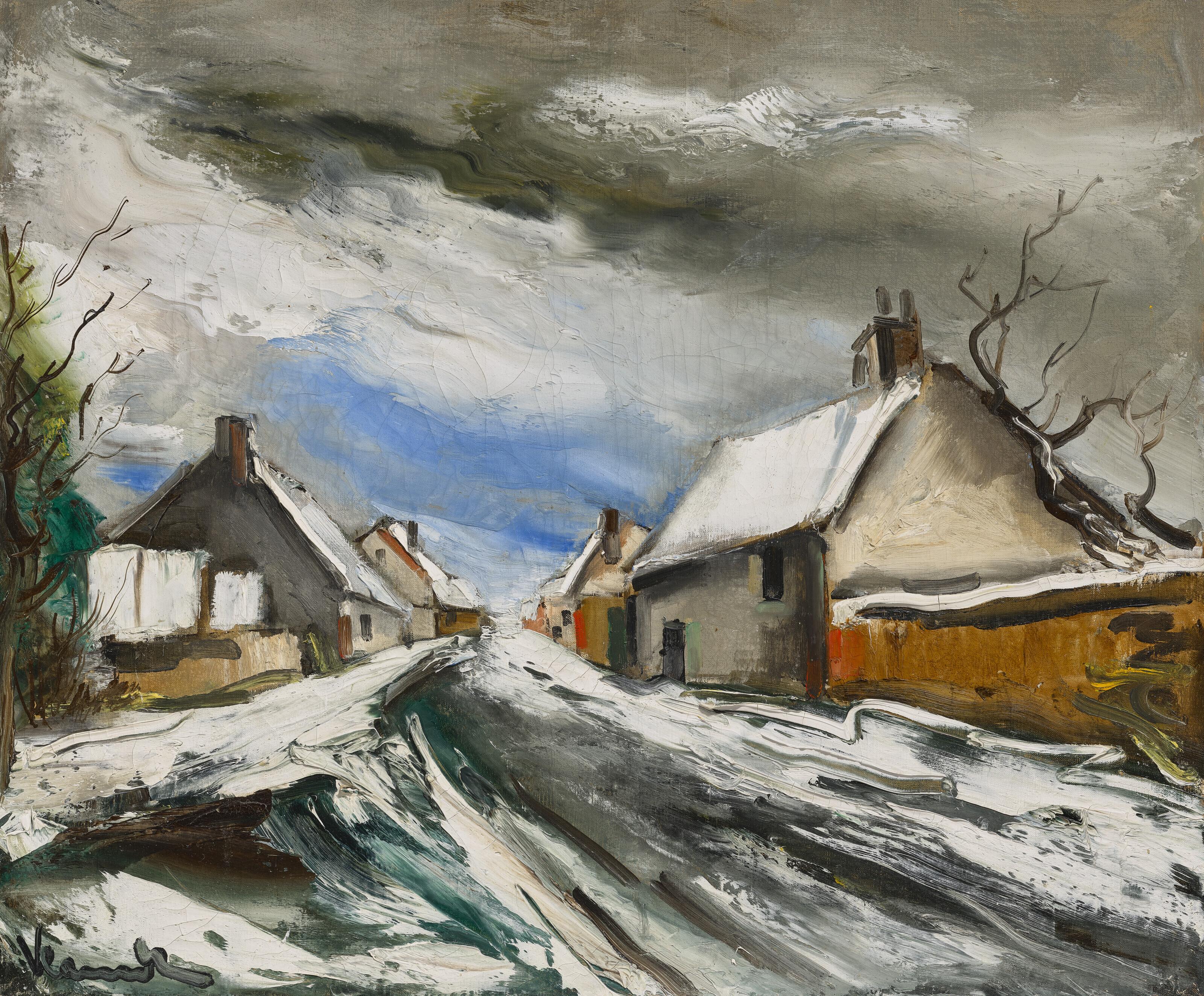 Maurice de Vlaminck - Rue de village sous la neige