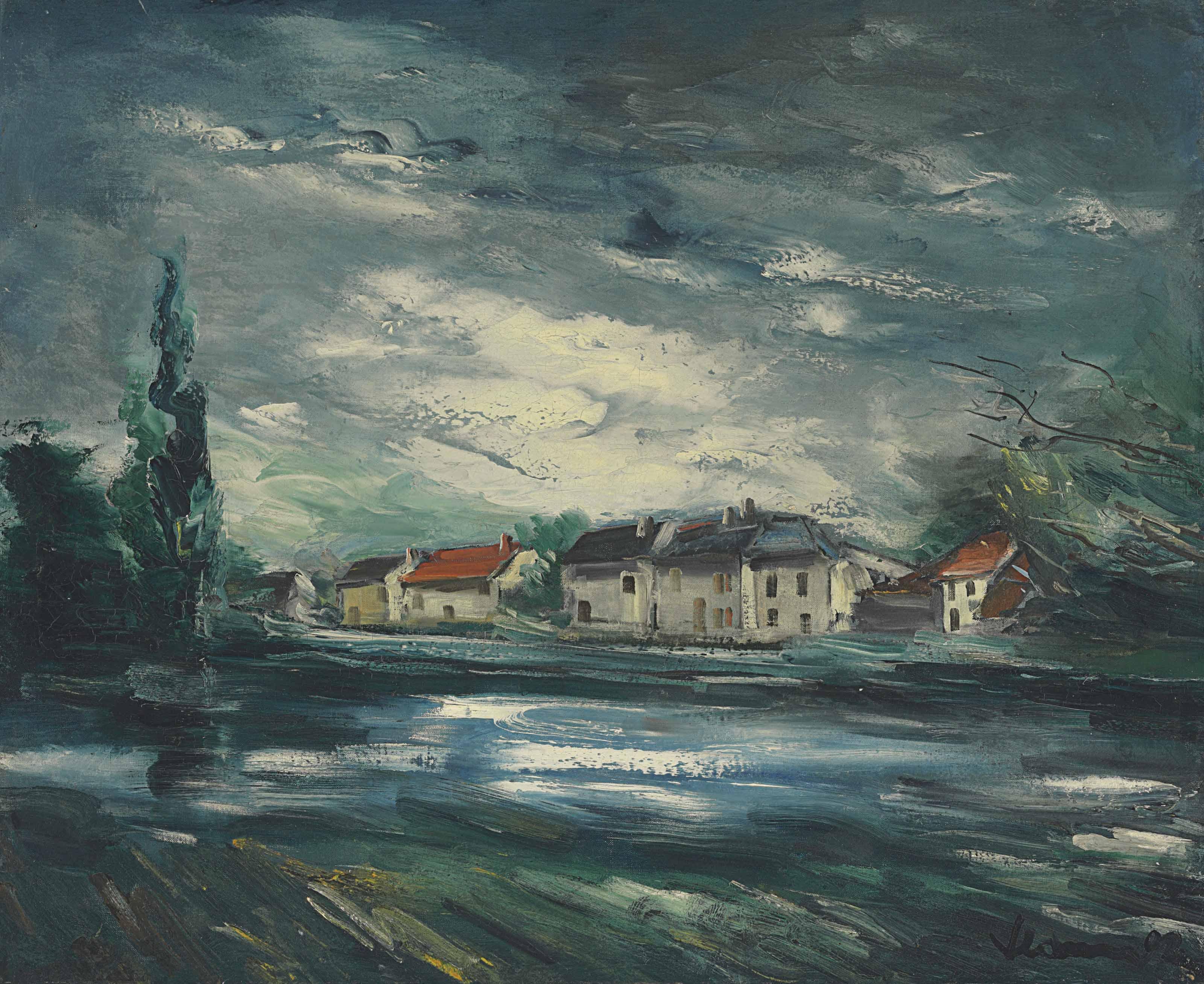Maurice De Vlaminck - Village au bord de la rivière