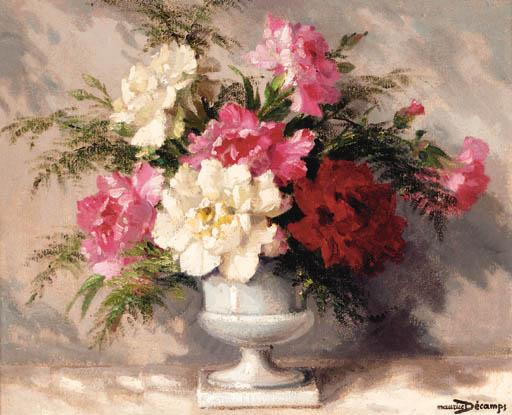 Maurice Décamps - A Vase Of Mixed Roses