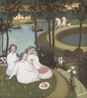 Maurice Denis - Légende de chevalerie ou Trois jeunes princesses (Première version à la gouache)