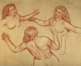 Maurice Denis - Les Trois Grâces, dessin préparatoire pour \
