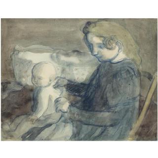 Maurice Denis - Maternité En Bleu, De Profil