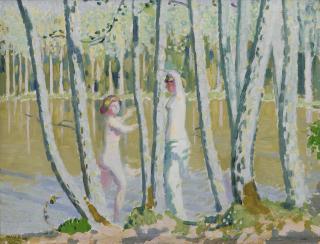 Maurice Denis - Printemps Dans La Forêt, Étude Ou Paysage Blanc