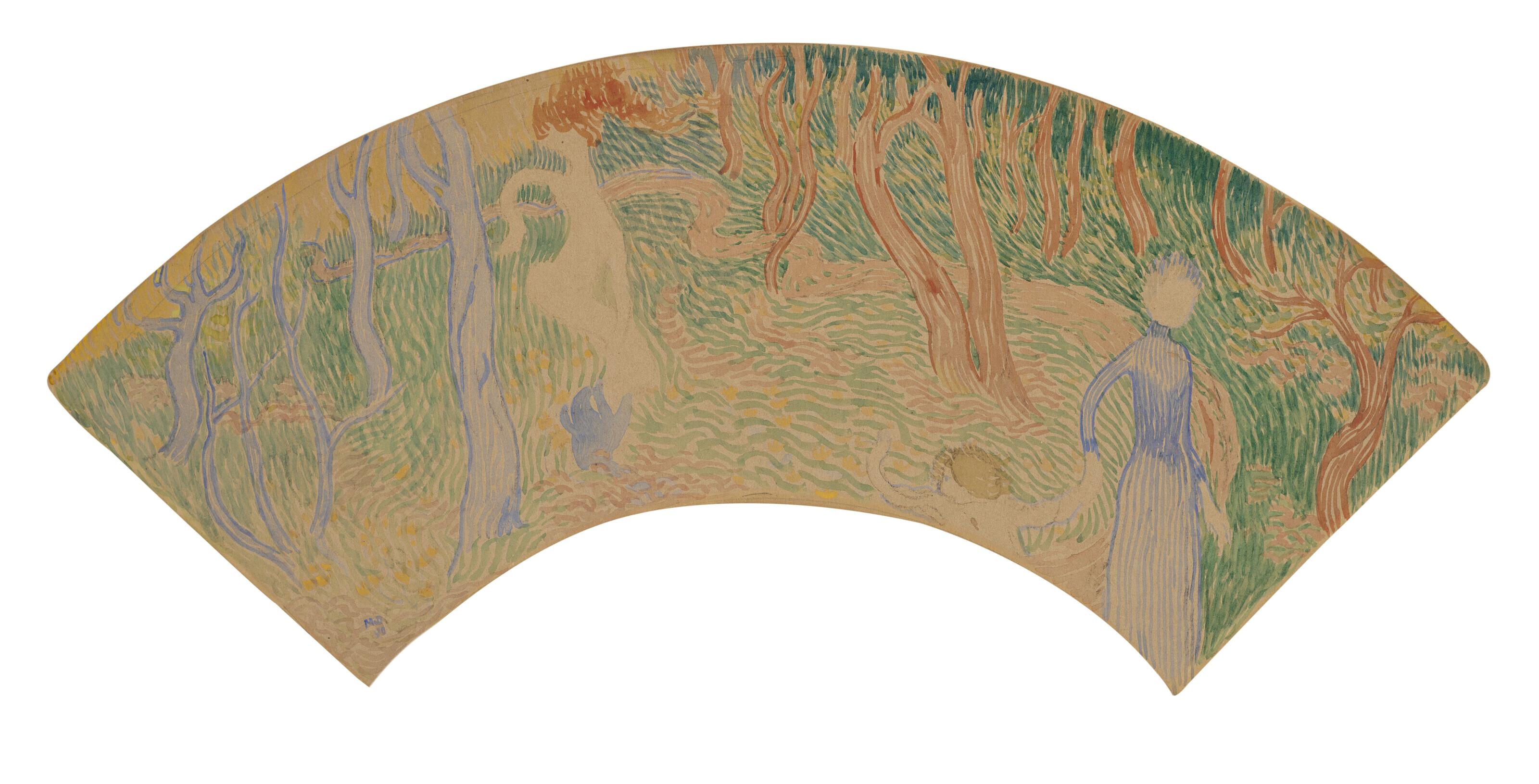 Maurice Denis - Scène symboliste, projet d\'éventail