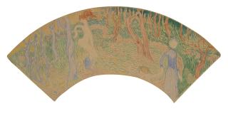 Maurice Denis - Scène symboliste, projet d\'éventail