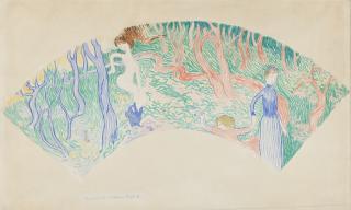 Maurice Denis - Scène symboliste (projet d\'éventail)