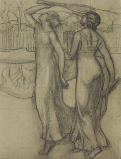 Maurice Denis - Tennis II, mise au carreau pour la décoration \'Nausicaa\'