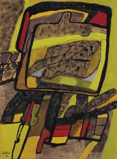 Maurice Estève - Huile sur papier journal N°2