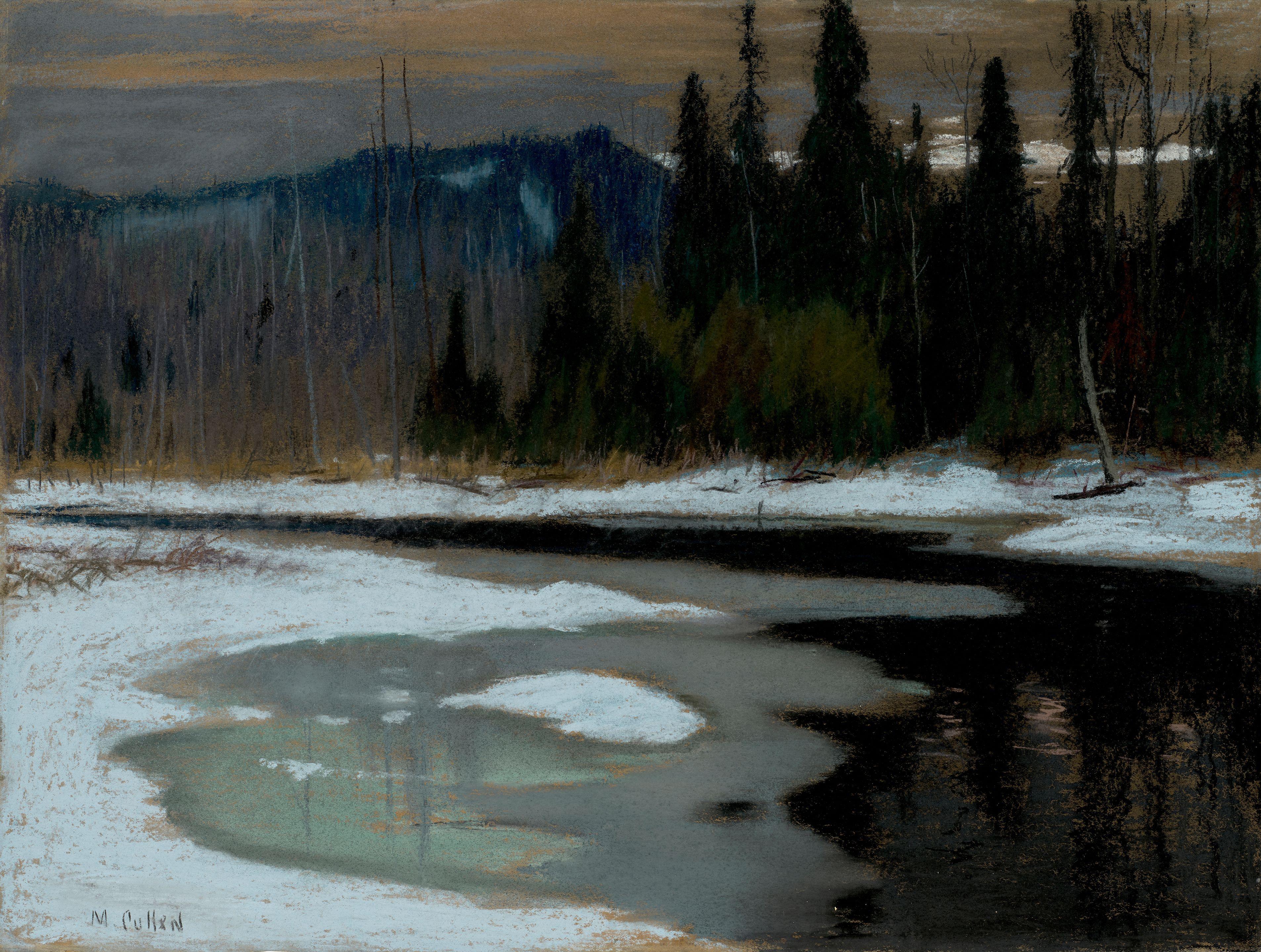 Maurice Galbraith Cullen, RCA - The Cache River, Last Gleams of a Winter Sun