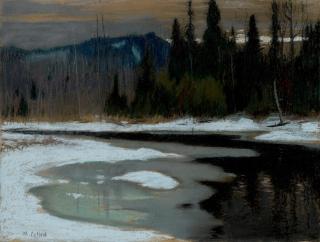 Maurice Galbraith Cullen, RCA - The Cache River, Last Gleams of a Winter Sun