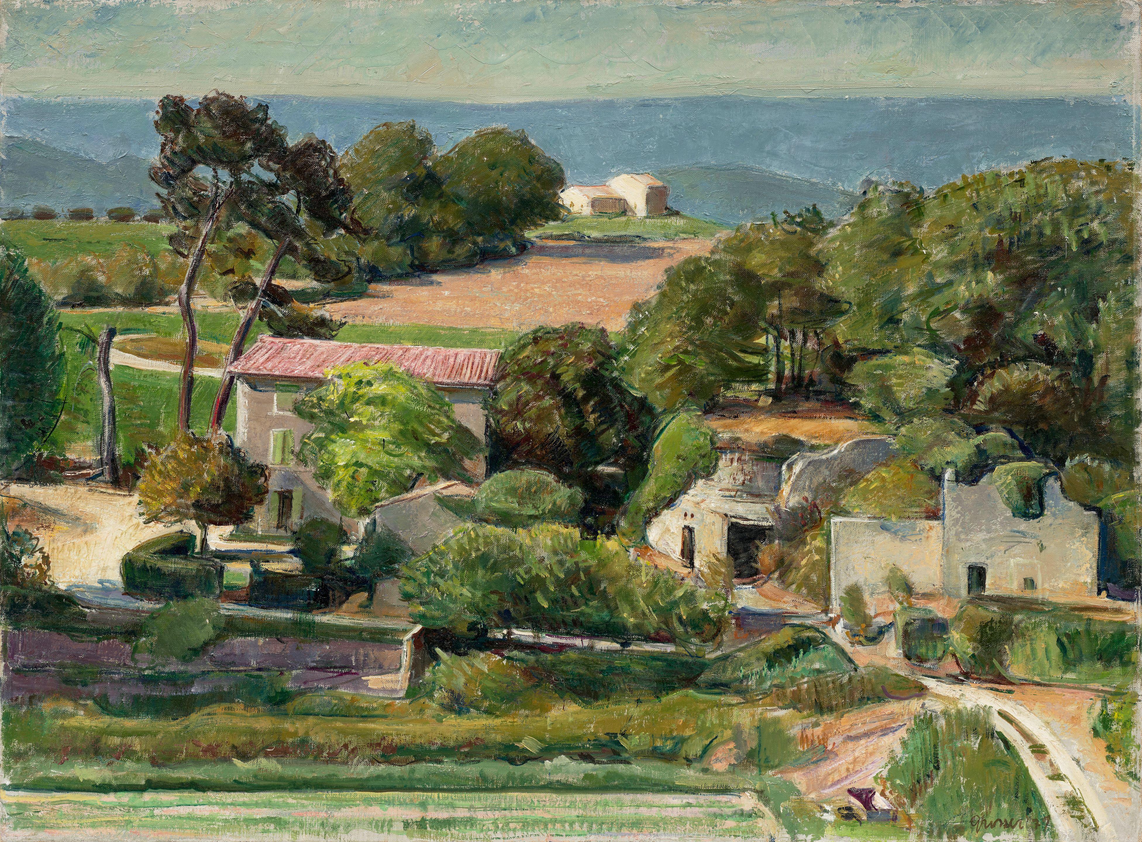 Maurice Grosser - Farm with Grotto: Bonnieux