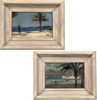 Maurice Grün - A Pair of French Paintings of Mediterranean Coastal Views
