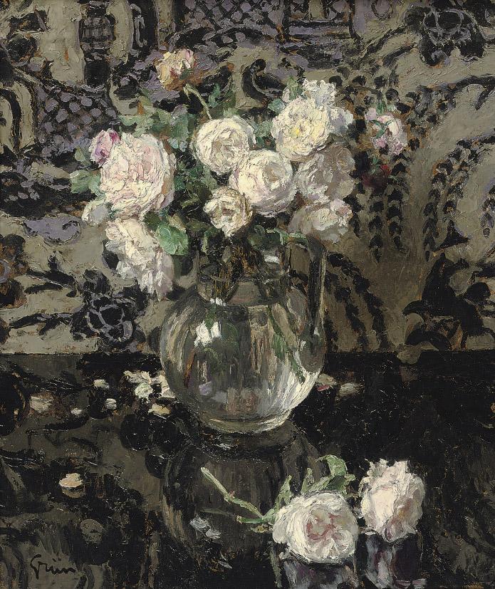 Maurice Grün - White roses
