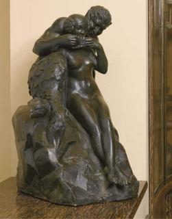 Maurice Guiraud-Rivière - Satyre Et Jeune Femme Jouant de La Flûte de Pan