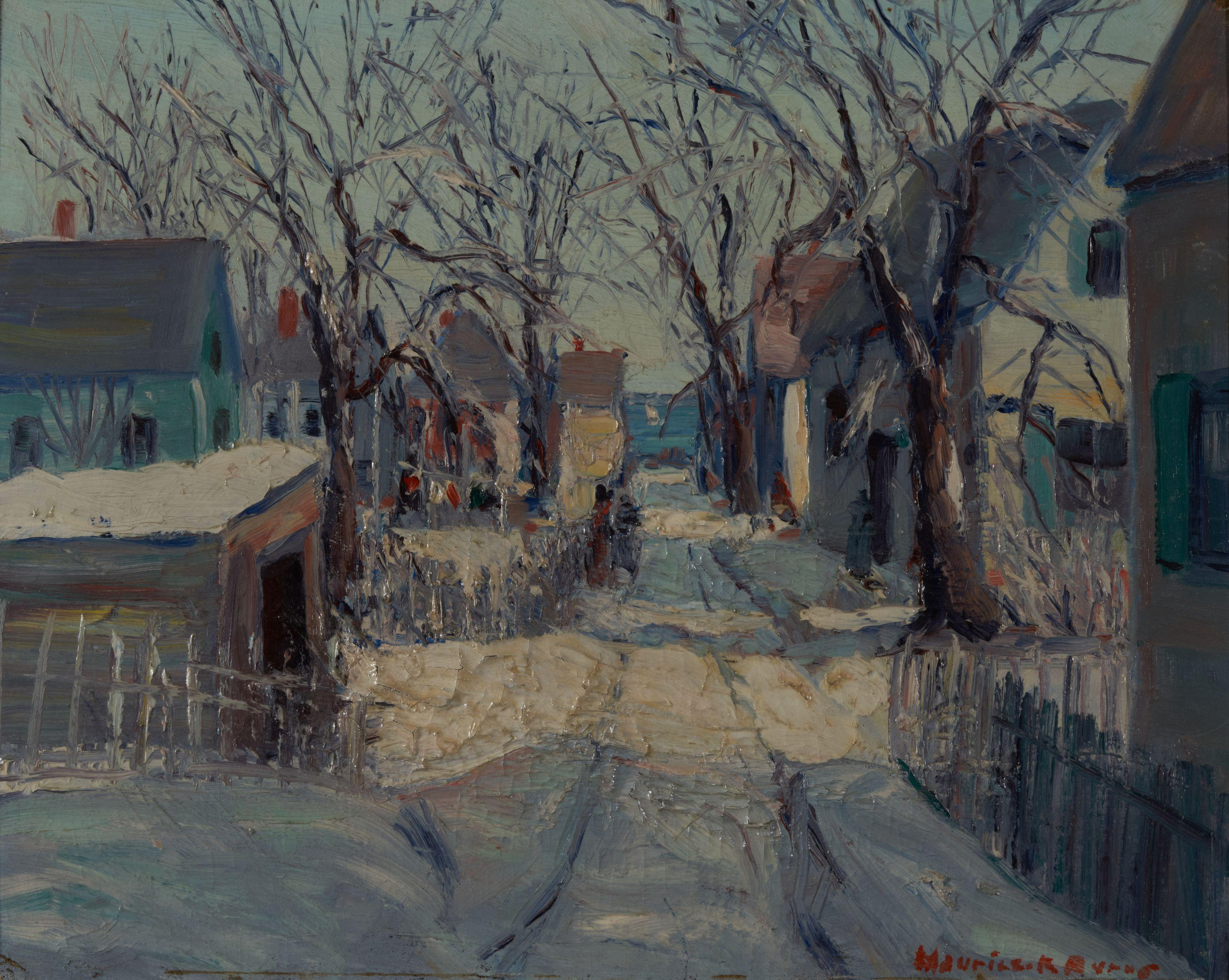 Maurice King Burns - Winter Street Scene, Provincetown