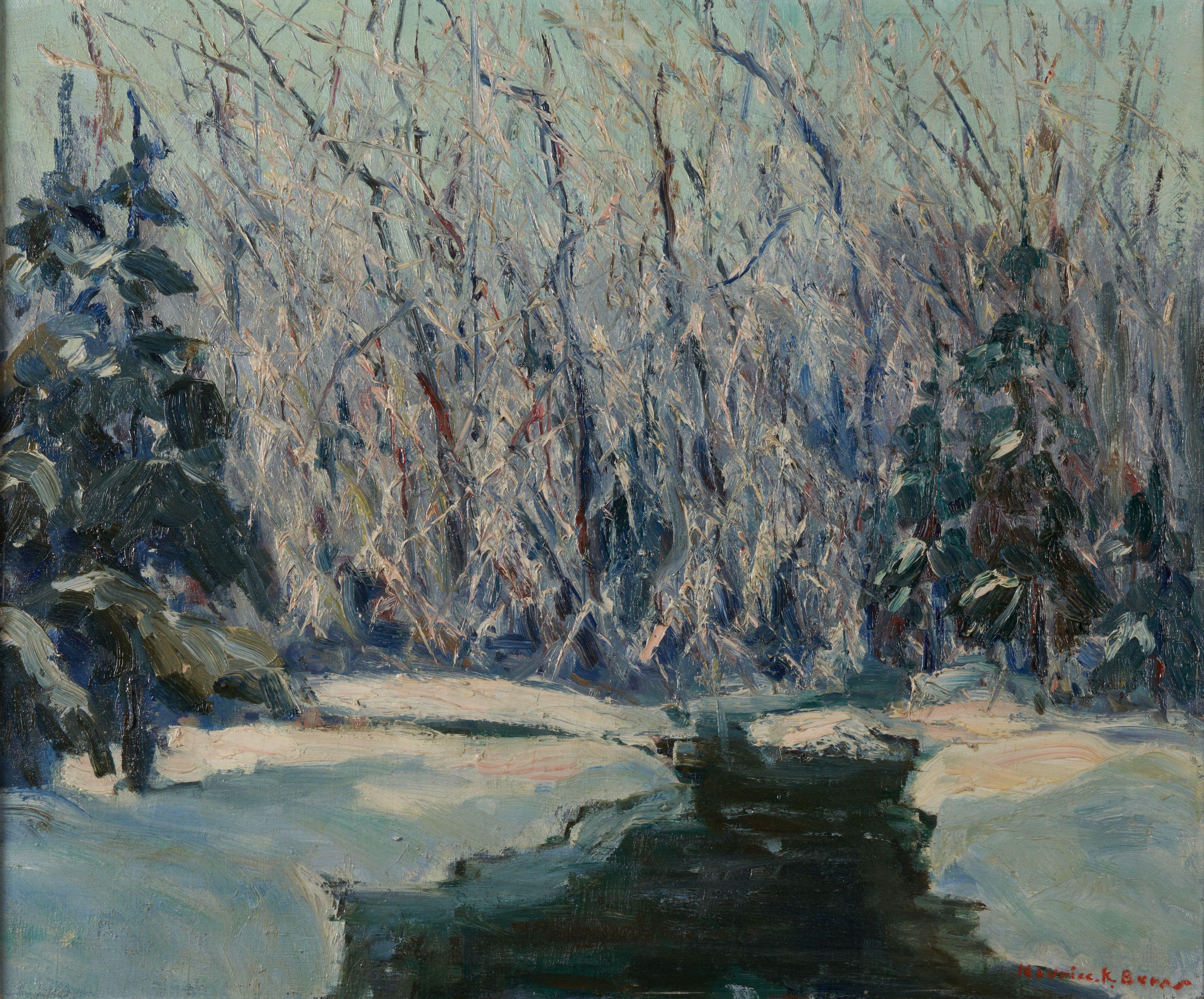 Maurice King Burns - Woodland Stream in Winter