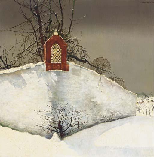 Maurice Langaskens - La chapelle en hiver