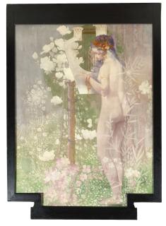 Maurice Langaskens - Nude with a harp