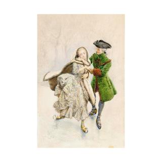 Maurice Leloir - A Couple Skating; The Jolly Drinkers