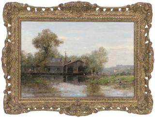 Maurice Levis - A peaceful day on the river, Poitiers