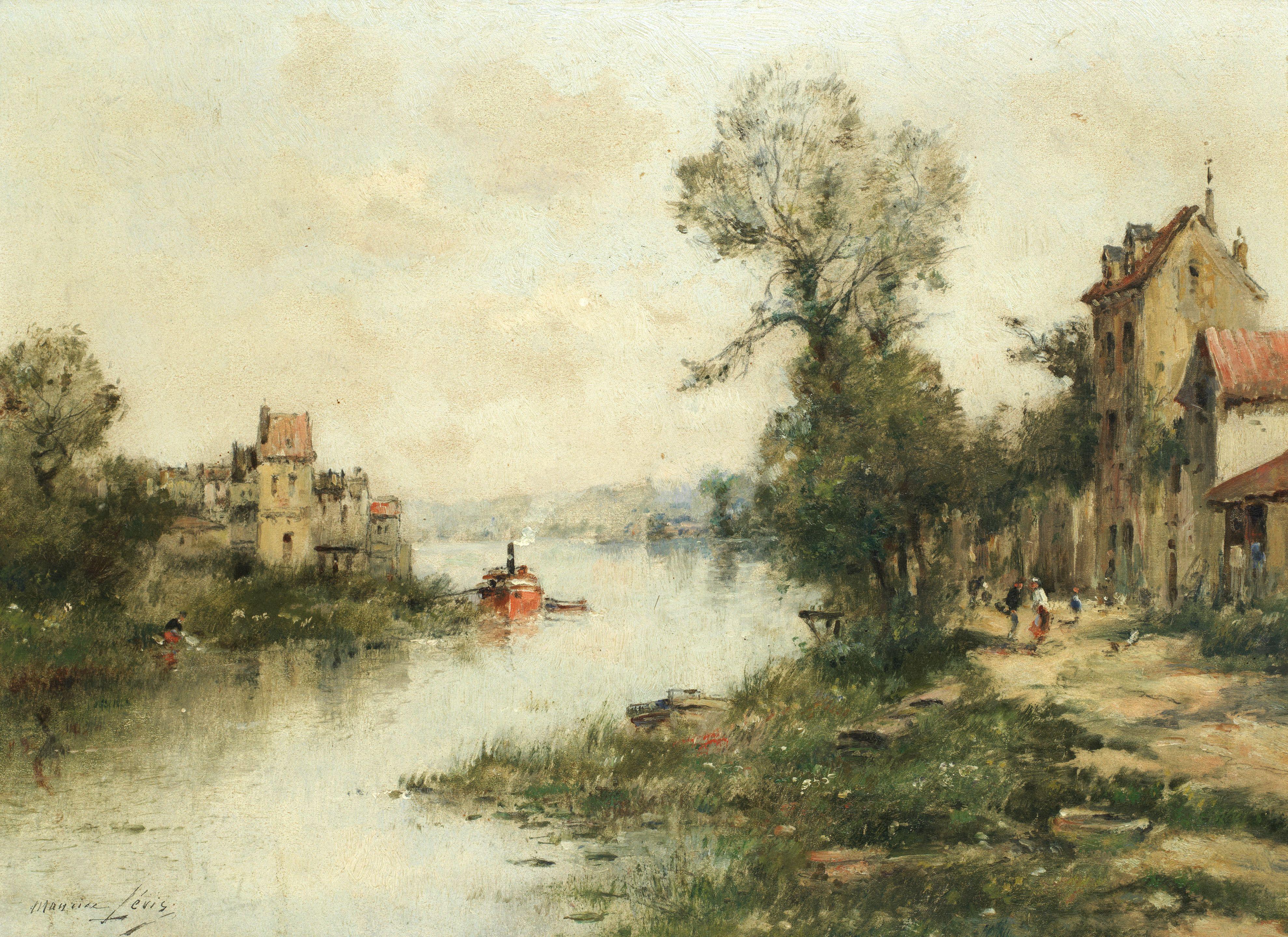 Maurice Levis - Le Port De St Valery En Caux; Environs De Lagny Sur Marne Each 25.4 X 34.3Cm (10 X 13 1/2In).(2)
