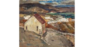 Maurice Logan - The Old Church 34 x 40 in. framed 34 3/4 x 40 3/4 in.