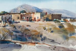 Maurice Logan - Tubutama, Sonora Mexican Landscape sight 12 1/2 x 18 1/2 in. framed 24 x 30 in.