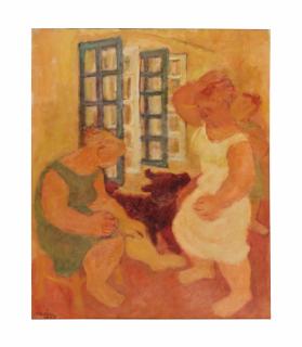 Maurice Louis Savin - Femmes avec le chien