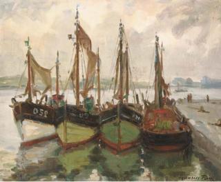 Maurice Paul - Moored fishing boats, Oostende