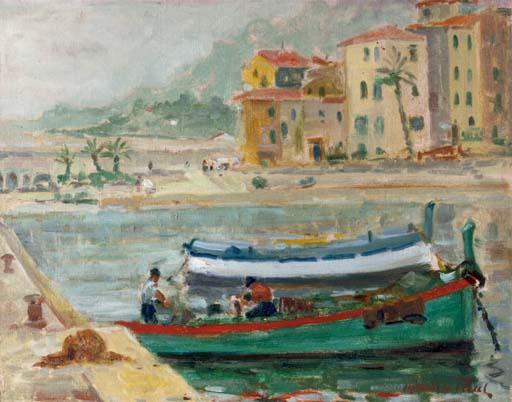 Maurice Paul - The harbour of Menton