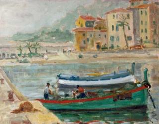Maurice Paul - The harbour of Menton