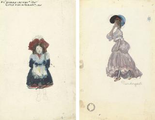 Maurice Prendergast - Woman in Lilac; and Little Girl with Muff: A Double-Sided Work